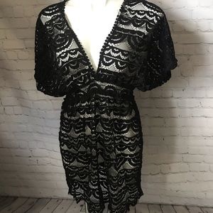 Black lace swimsuit cover up